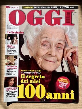 Vintage Italian OGGI Magazine Rita Levi-Montalcini 100th Birthday Nobel